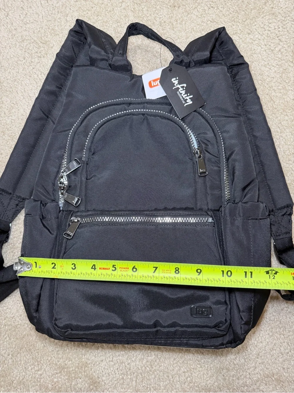 Lug NWT hatchback black nylon everyday backpack infinity collection bag - Picture 6 of 8